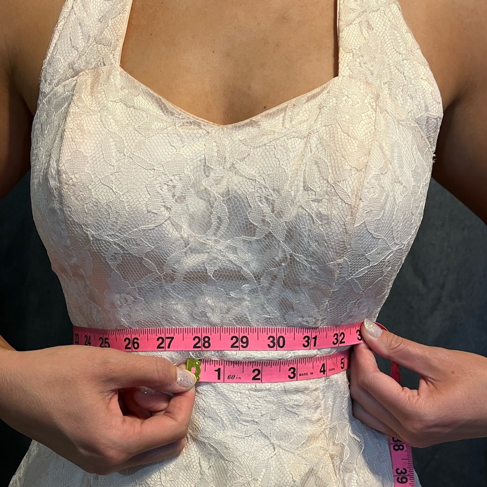 Baby Pink Vintage Lace Halter Dress - Picture 5 of 15